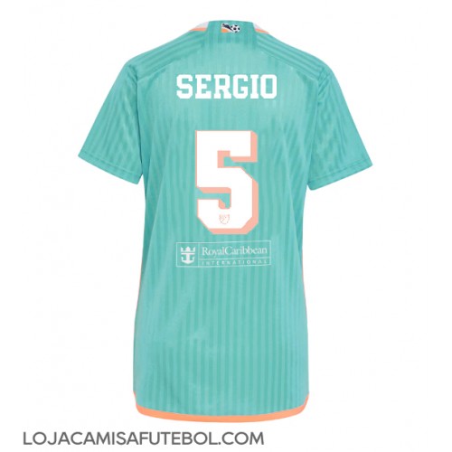 Camisa de Futebol Inter Miami Sergio Busquets #5 Equipamento Alternativo Mulheres 2024-25 Manga Curta